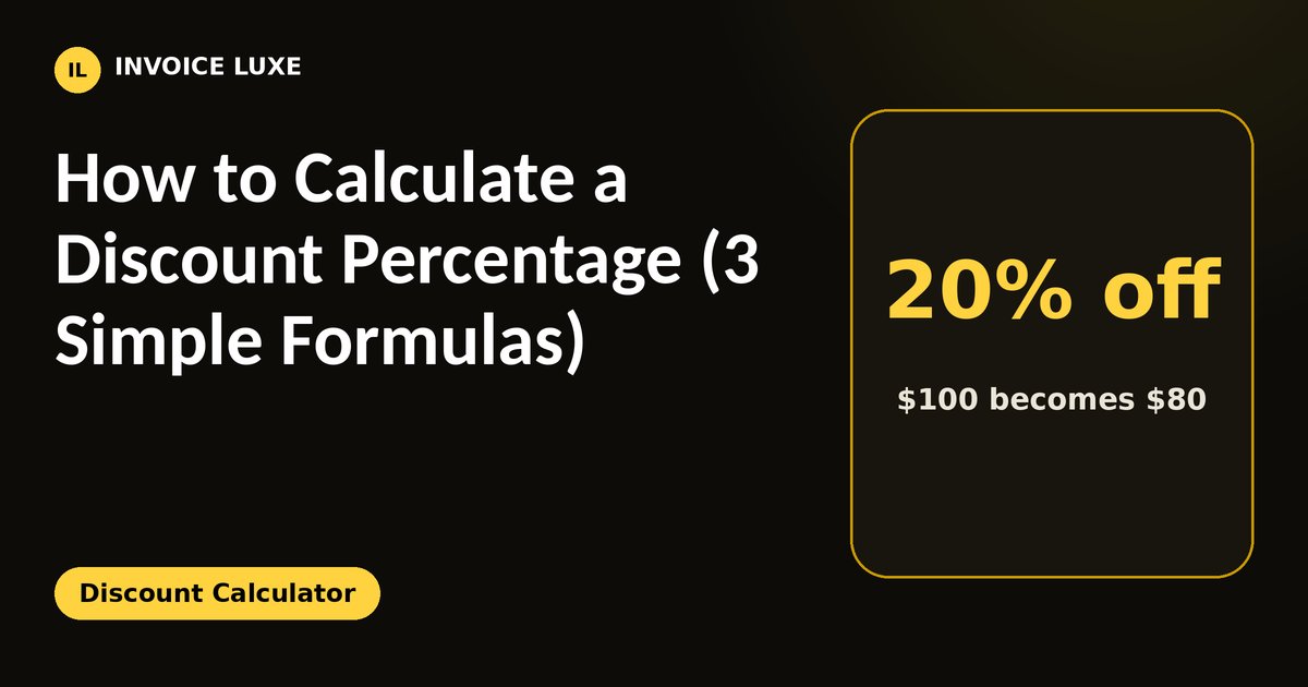 Discount formulas: price after discount, amount saved and discount percentage